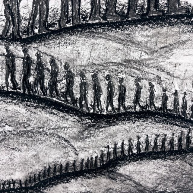 So close and far, so big and so small, so here and there .. chalk on paper.